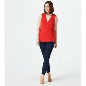 Gibson Look High Low Surplice Tank Red Small A380411